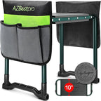 Garden Kneeler and Seat Heavy Duty, Upgraded Foldable Gardening Stool - Widened to 10" Stable Wear-resistant Prevent Knee and Back Pain, Beautiful Logo high-end 2 Large Tool Bags Gift for Women by AZBestPro