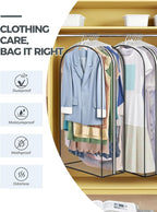 6 pcs 40" Garment Bags for Hanging Clothes, Garment Bags for Travel Covers - Image 3