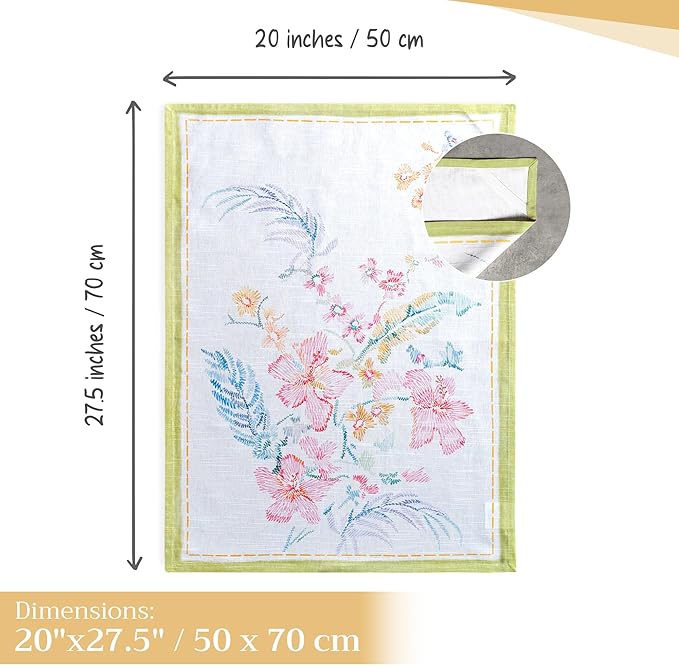Maison d' Hermine Kitchen Towels Set of 3 100% Cotton 27.50" x 20" Reusable - Image 4