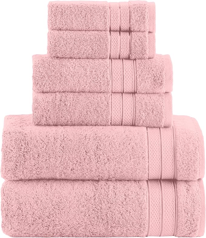 Elegant Comfort Luxury 6-Piece Towel Set, Premium Soft 100% Turkish Cotton by ELEGANTCOMFORT