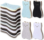 8 Pieces Cat Shape Kitchen Sponge Set Sink Double-Sided Cleaning Dish Sponge by Boao