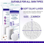 Premium Cotton Pads for Face, 100% Pure & Natural Organic Cotton Rounds - Image 2