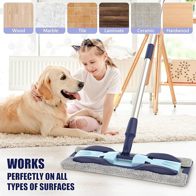 Microfiber Mops for Hardwood Floor Cleaning: MEXERRIS Flat Floor Mop - Image 5