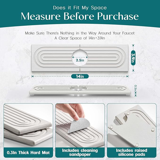 Diatomite Kitchen Faucet Mat - Image 2