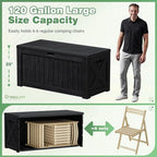 Greesum Outdoor Storage Box 120 Gallon Storage Bin with Lid for Patio Furniture, Garden Tools, Pool Supplies, Lockable, Waterproof and UV Resistant, Black - Image 5