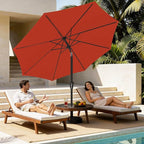MEWAY 9ft Patio Umbrella Outdoor Table Umbrellas with Push Tilt and Crank, Market Umbrella 8 Sturdy Ribs for Deck, Garden, Pool and Backyard, Red Orange - Image 2
