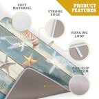 Giwawa Coastal Starfish Dish Drying Mat Summer Sea Turtle Drainer Rack Mat - Image 4