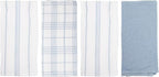 MosJos Kitchen Towels Set of 4 Dish Towels Blue n White Waffle Weave Cotton - Image 8