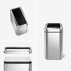 simplehuman 25 Liter / 6.6 Gallon Slim Open Top Small Trash Can, Commercial - Image 2