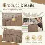 Flamaker 2 Pack Deck Box 31 Gallon Waterproof Resin Storage Box with Lid Indoor Outdoor Delivery Box Storage Bin for Patio Cushions (Light Brown) - Image 3