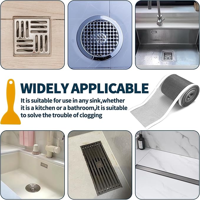 4 Inch x 33 FT Disposable Shower Drain Screen Self-Adhesive Stickers, - Image 5