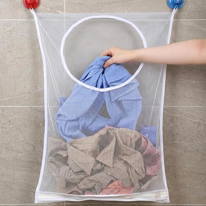 Hanging Laundry Hamper Bag, Breathable Mesh Laundry Hamper over the Door - Image 6