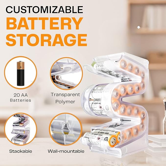 Battery Ladder Organizer Case for AA Batteries - Image 3