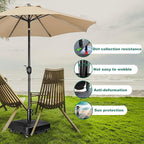 Patio Umbrella Base Heavy Duty with Wheels Square Market Stand for Outdoor 4 Locks 2 Knobs 125lb Capacity, Black - Image 5