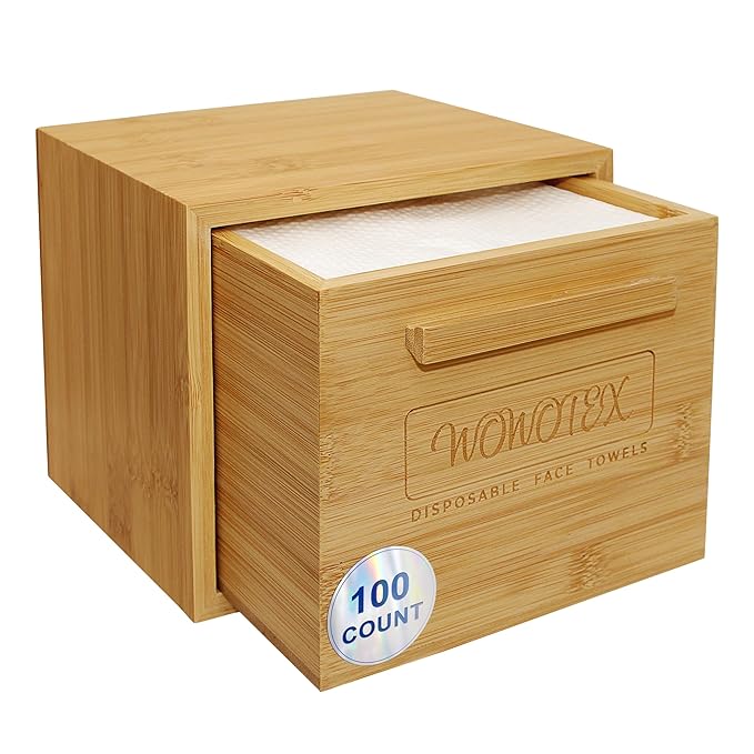 Luxe Bamboo Towel Container by WOWOTEX