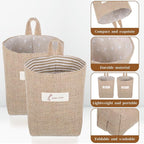2 Pack Hanging Basket for Door, Small Jute Wall Storage, Hanging Storage Bags - Image 3