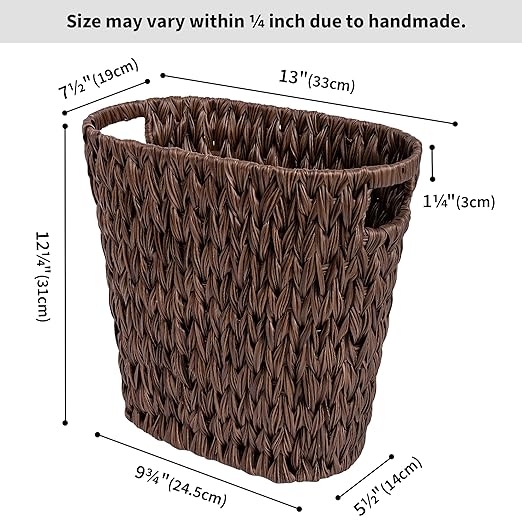 GRANNY SAYS Wicker Waste Basket, Waterproof Bathroom Trash Can, Bedroom Can - Image 2