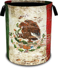 Vintage Mexican Flag Laundry Basket Funny Oxford Cloth Laundry Hamper by Unknown