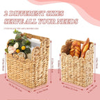 LemonRoad Wall Hanging Wicker Basket Set of 2, Handwoven Water Hyacinth Basket - Image 2