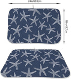Navy Blue Starfish Coastal Dish Drying Mats 18x24 Inch Coastal Nautical Summer - Image 2