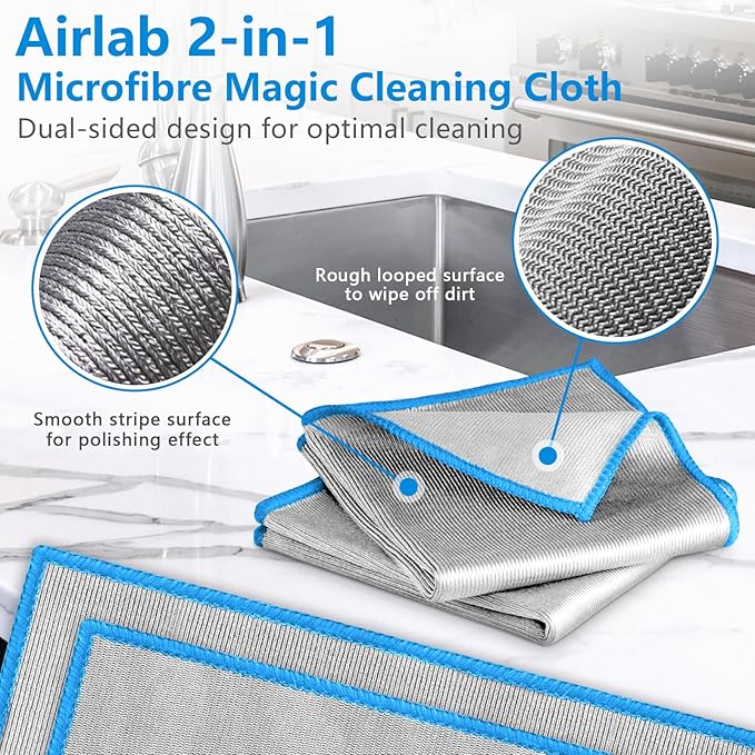 Airlab Glass Polishing Cloth Streak Free Miracle Microfiber Cleaning Cloth Lint - Image 4