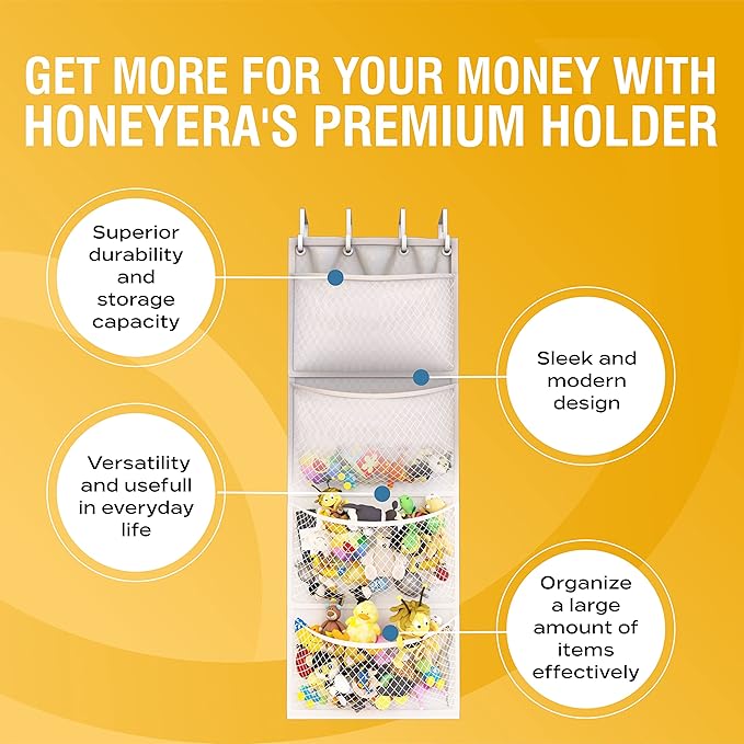 Honeyera The Original Storage for Stuffed Animals, Over Door Organizer for - Image 6