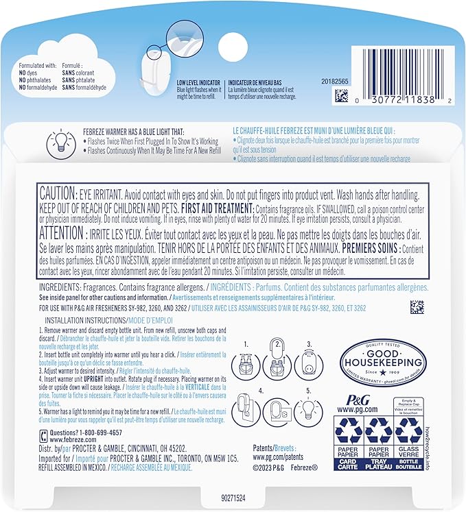 Febreze Plug In Air Freshener, Odor-Fighting Scented Oil Refill, Apple Mango - Image 12