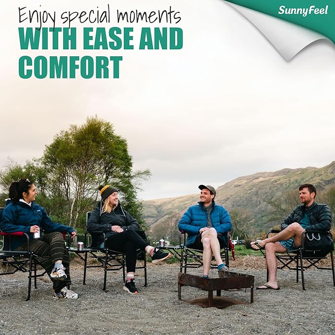 SUNNYFEEL Camping Directors Chair, Heavy Duty,Oversized Portable Folding Chair with Side Table, Pocket for Beach, Fishing,Trip,Picnic,Lawn,Concert Outdoor Foldable Camp Chairs - Image 5