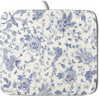 Giwawa Chinoiserie Flower Dish Drying Mat Blue Leaves Dishes Drying Pad by Giwawa
