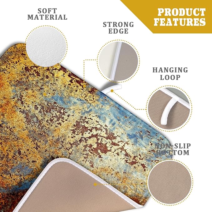 Brown Rust Colorful Metal Rusty Steel Iron Dish Drying Pad 16 x 18 Inch - Image 4