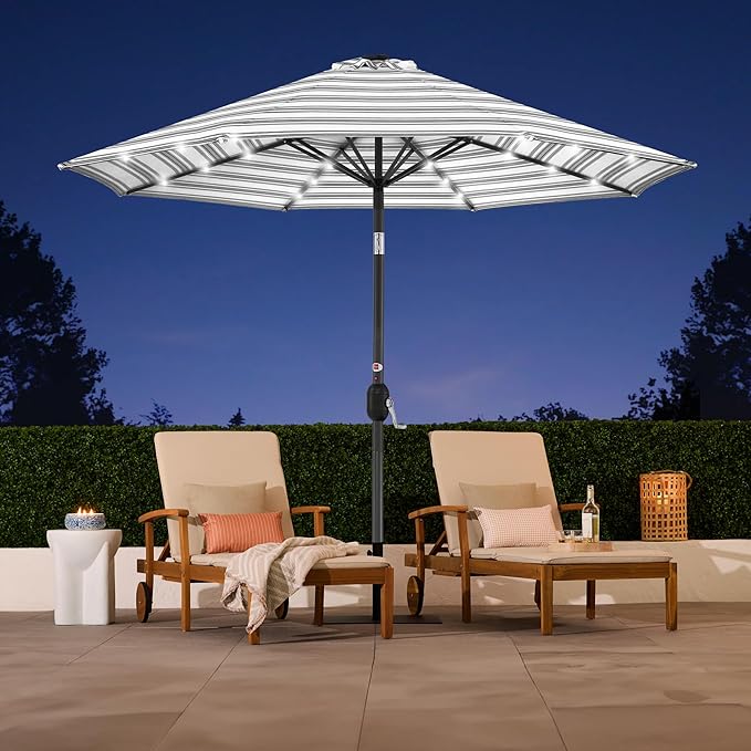 Best Choice Products 10ft Solar Polyester LED Lighted Patio Umbrella w/Tilt Adjustment and UV-Resistant Fabric - Image 5