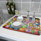 Vintage Flowers Dish Drying Mats Spring Floral Drying Matt Kitchen Counter 18x24 - Image 6