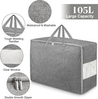 4Pack 105L Extra Large Storage Bags, Folding Comforter Blanket Storage Bags - Image 3