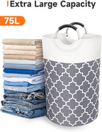 Large Laundry Basket Laundry Hamper Bag Washing Bin Clothes Bag Collapsible Tall - Image 5