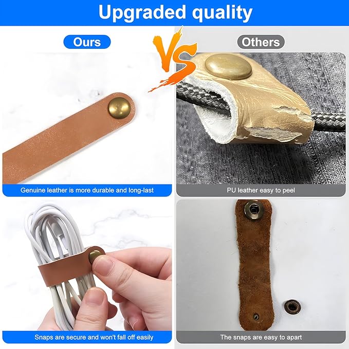 Coideal Leather Cable Ties Organizer - Image 2