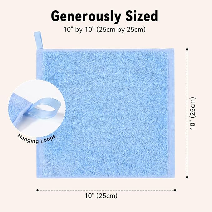 Yoofoss Luxury Washcloths Towel Set 10 Pack Baby Wash Cloth - Image 6