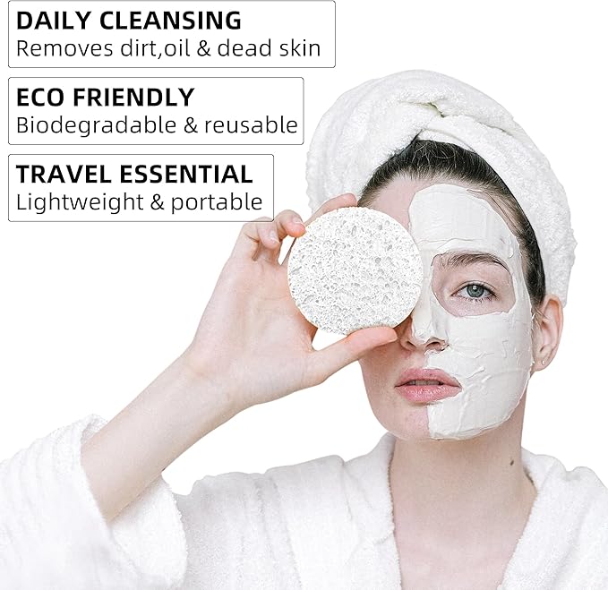 120-Count Compressed Facial Sponges|Kickleen100% Natural Cellulose Cosmetic Spa - Image 4