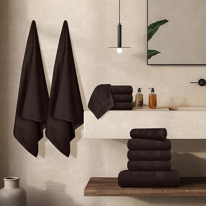 GLAMBURG Ultra Soft 24-Piece Towel Set- 100% Pure Ringspun Cotton, Contains 8 - Image 6