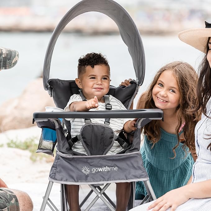 Baby Delight Go with Me Venture Portable Chair | Indoor and Outdoor | Sun Canopy | 3 Child Growth Stages | Grey - Image 8