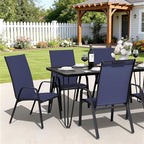 JEAREY Patio Dining Chairs Set of 4, Outdoor Stackable Dining Furniture Set, All Weather Dining Set for Lawn, Garden, Backyard, Poolside, Navy Blue - Image 4