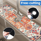 Oriental Turkish Carpet Pattern Red Dish Drying Mat - Image 7