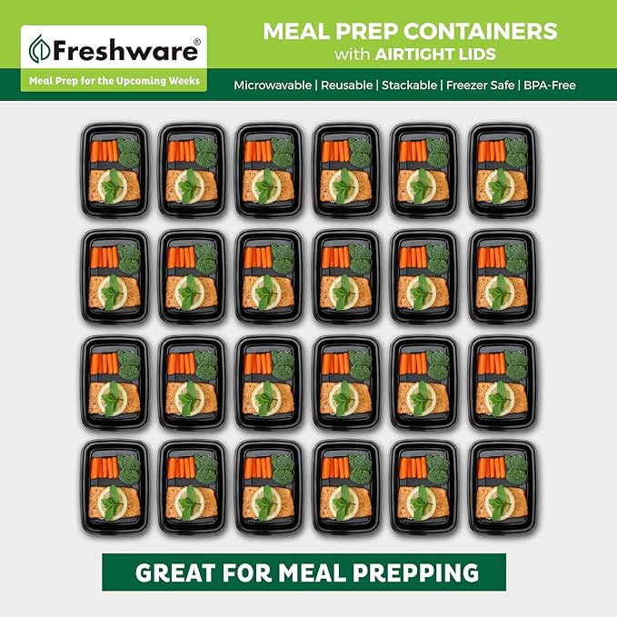 Freshware Meal Prep Containers 1 Compartment - Image 3