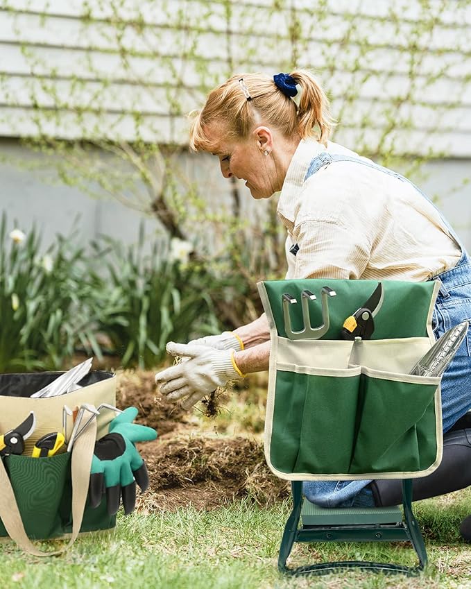 Garden Kneeler and Seat Heavy Duty, Upgraded Widened and Thickened Gardening Stools for Seniors, Foldable Gardening Bench Ergonomic Design, Effective Relief of Knee and Back Pain, Gift for Gardeners - Image 2