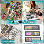 Maitys 12 Pcs Clear Drawer Organizer 9 x 3 x 2 Inches Plastic Rectangle Trays - Image 6
