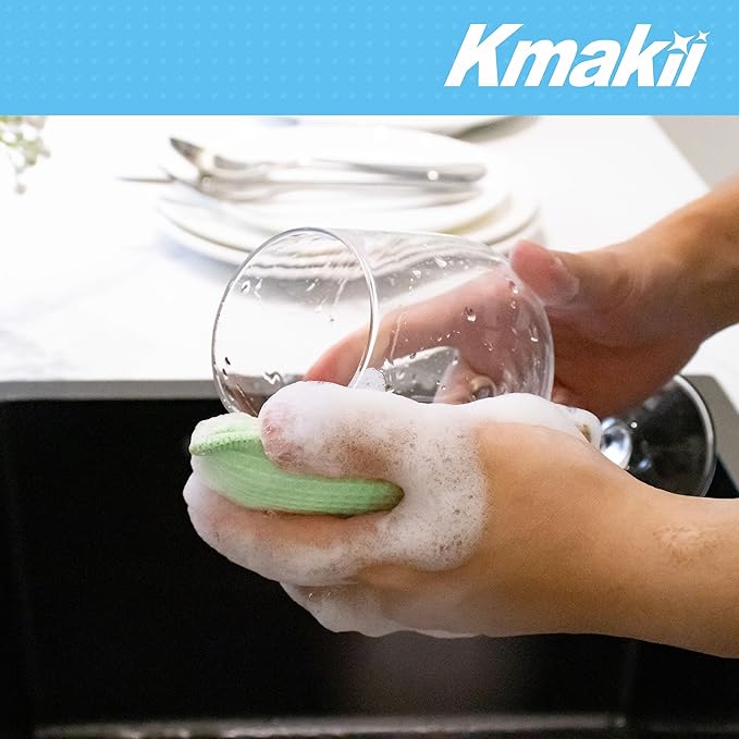 KMAKII Bamboo Kitchen Sponges Dish Sponge Super Absorbent Natural Dish Sponges - Image 8