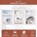 Maison d' Hermine Kitchen Towels Set of 3 100% Cotton 27.50" x 20" Reusable - Image 2