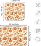 Fall Fox Dish Drying Mat for Kitchen Countertop 18x24 Autumn Chestnuts Pumpkin - Image 3