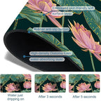 Lotus Pond Pattern Kitchen Sink Splash Guard Faucet Mat Lotus Flowers Leaves - Image 3