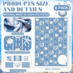 Breling Set of 6 Coastal Beach Kitchen Towels Blue Bow Dish Towel Bathroom - Image 2