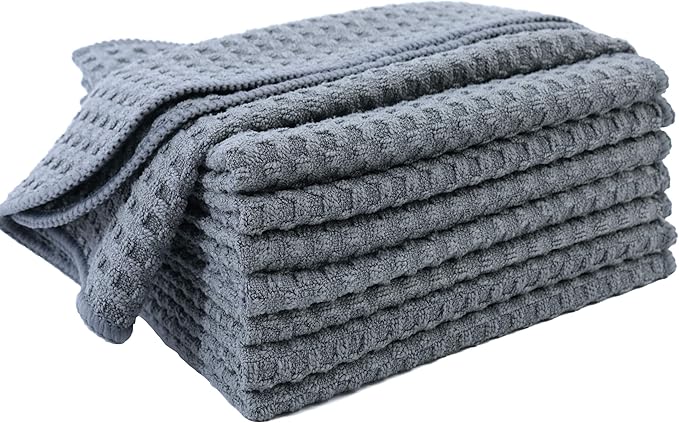 POLYTE Ultra Premium Microfiber Kitchen Dish Cloth Waffle Weave, 8 Pack by Polyte